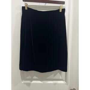 Ralph Lauren Vintage Black Velvet Knee Length Pencil Skirt  Sz 10